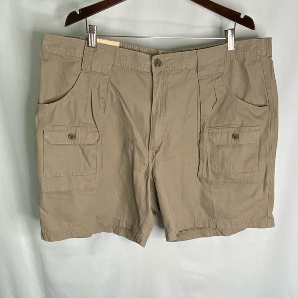 RedHead Shorts Redhead 8 Pocket Cargo Shorts 44 Khaki Tan Hiking Outdoor Elastic Waist New